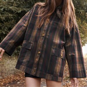 ZARA KERCHIEF COLLAR PLAID TRENCH COAT 8372/285 XS-S JACKET COAT SCARF VIRAL